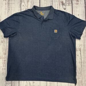 Carhartt K570 Pocket Polo Shirt Men’s 3XL Blue Heather Original Fit Workwear
